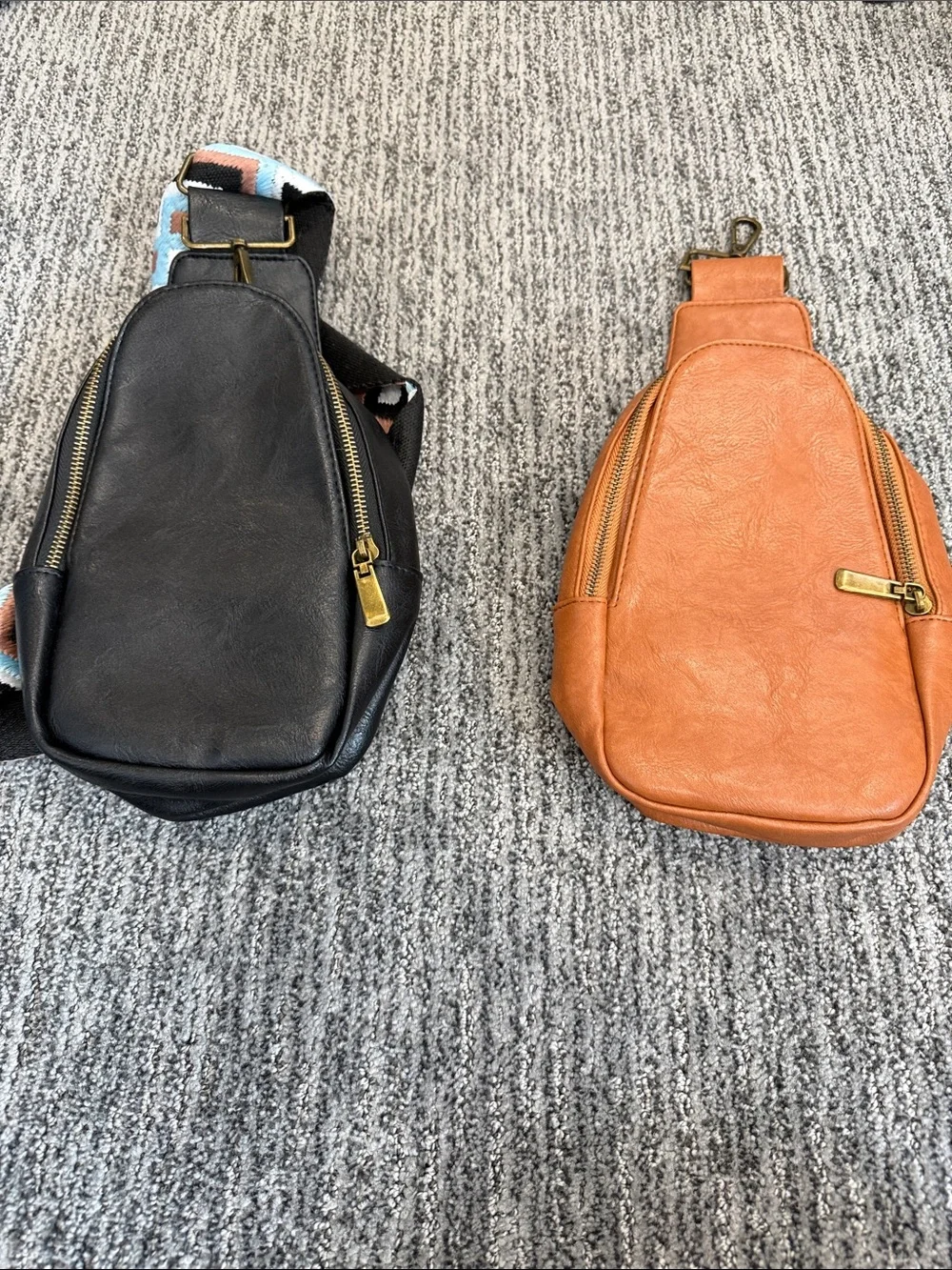 Matching Faux Leather Sling Bags- Black and Cognac- price for one - Picture 1 of 1